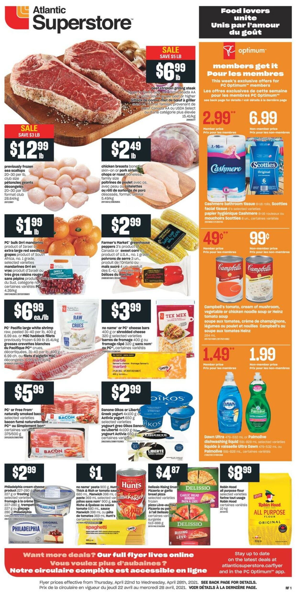 Atlantic Superstore Circulaire Promotionnelle - Valable à partir du 22.04  au 28.04 - Page n° 1 - canada-circulaires.com