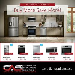 Circulaire Canadian Appliance Source 06.10.2022-12.10.2022