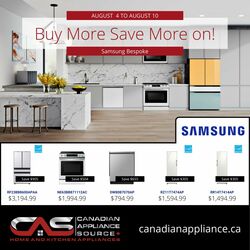 Circulaire Canadian Appliance Source 04.08.2022-10.08.2022