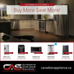 Circulaire Canadian Appliance Source 29.09.2022-05.10.2022
