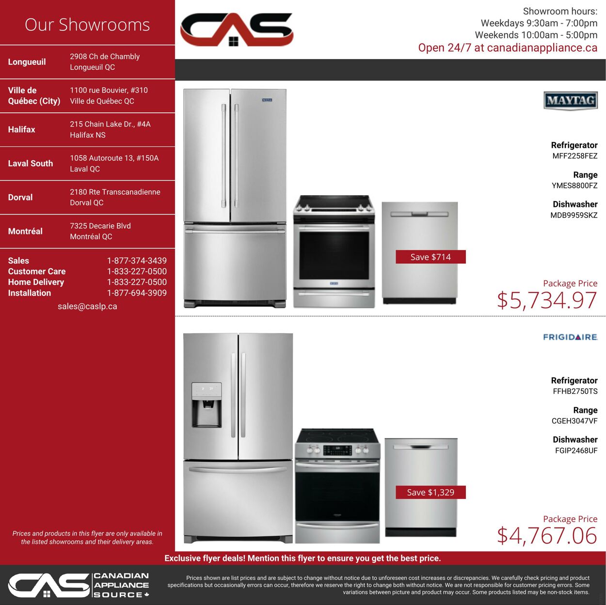 Circulaire Canadian Appliance Source 01.09.2022 - 07.09.2022