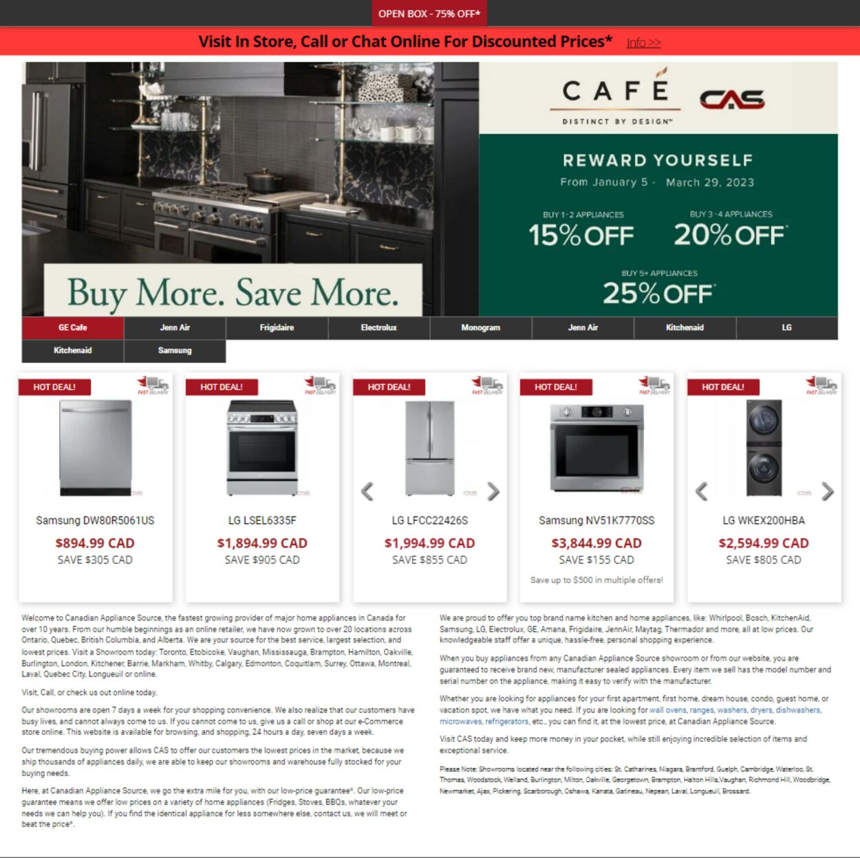 Circulaire Canadian Appliance Source 02.03.2023 - 08.03.2023