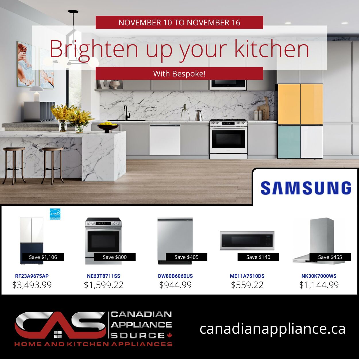 Circulaire Canadian Appliance Source 10.11.2022 - 16.11.2022