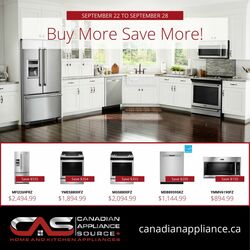 Circulaire Canadian Appliance Source 22.09.2022-28.09.2022
