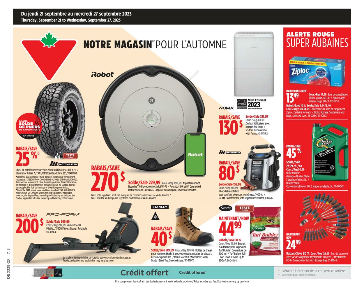 Circulaire Canadian Tire - Canadian Tire 21 sept. 2023 - 27 sept. 2023