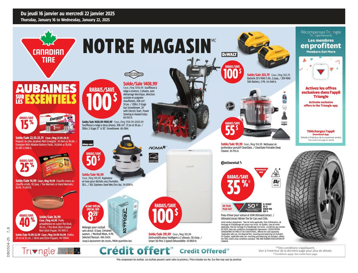 Circulaire Canadian Tire 16.01.2025 - 22.01.2025