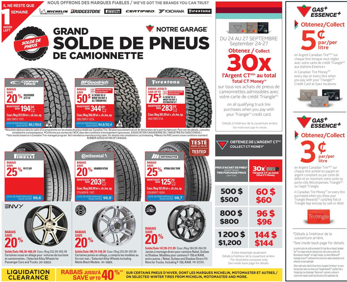 Circulaire Canadian Tire 22.09.2021 - 28.09.2021