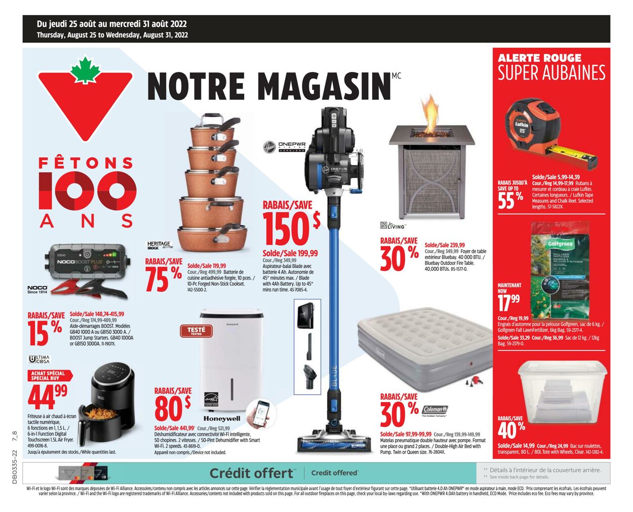 Circulaire Canadian Tire 25.08.2022 - 31.08.2022