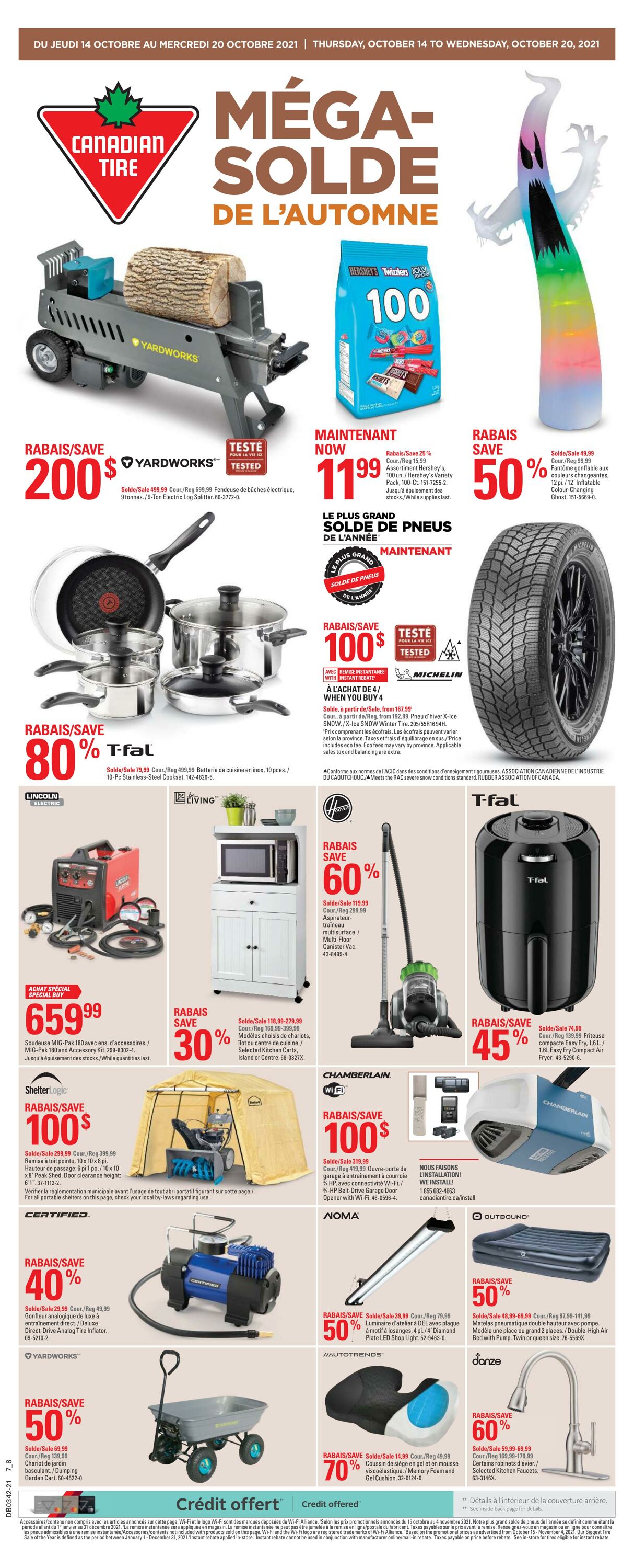 Circulaire Canadian Tire 14.10.2021 - 20.10.2021