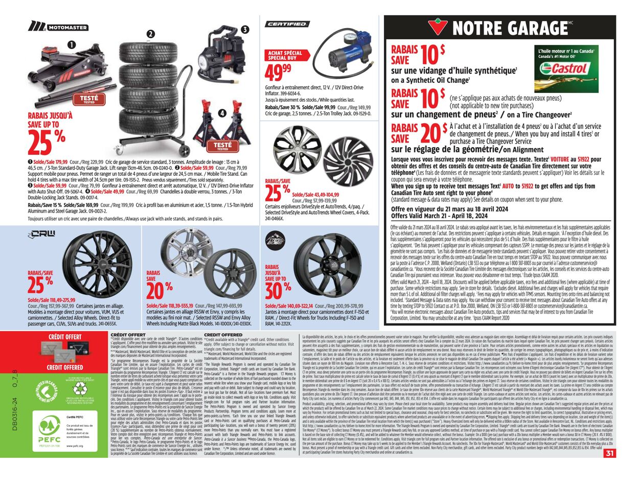 Circulaire Canadian Tire 11.04.2024 - 17.04.2024