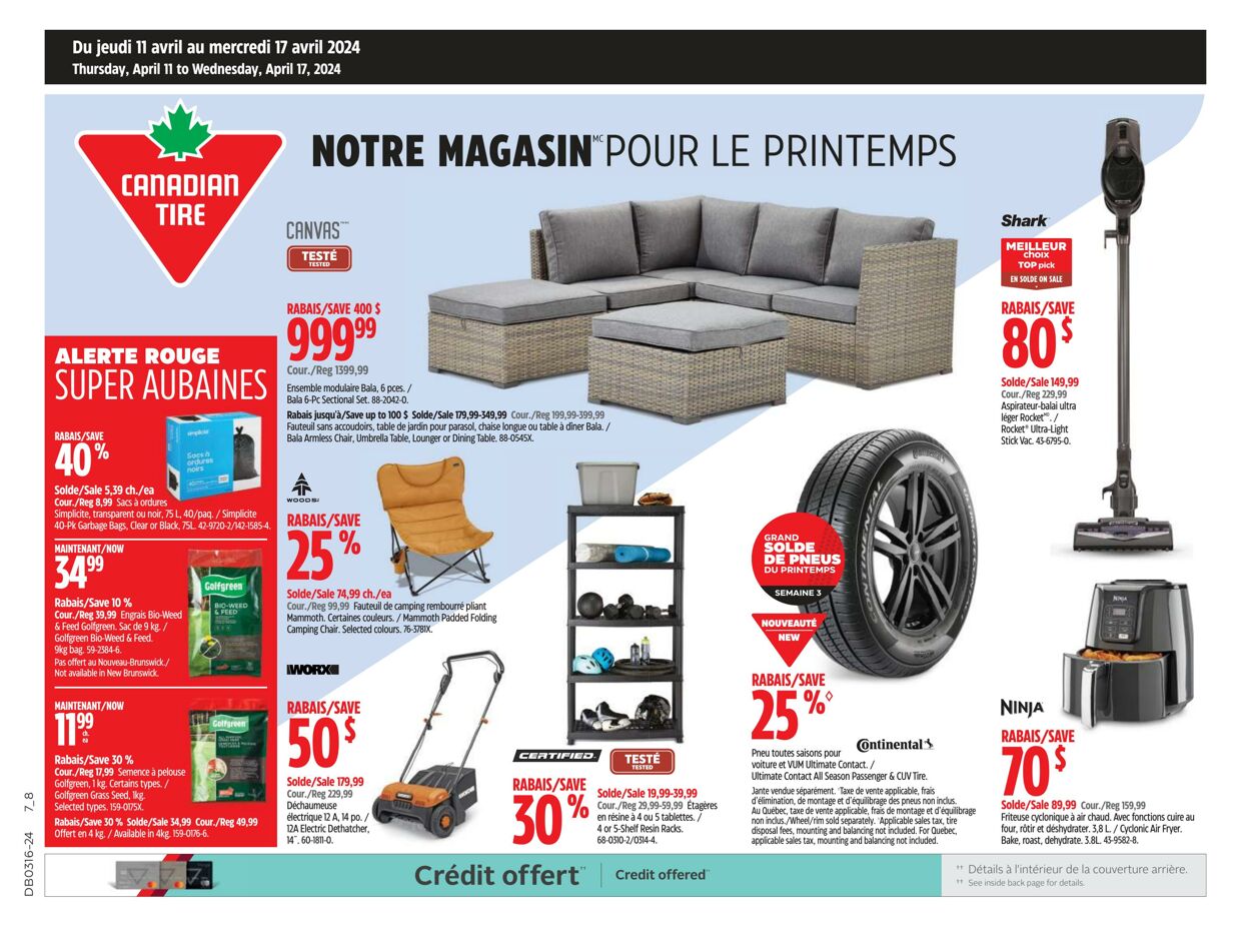 Circulaire Canadian Tire - Canadian Tire 11 avr. 2024 - 17 avr. 2024