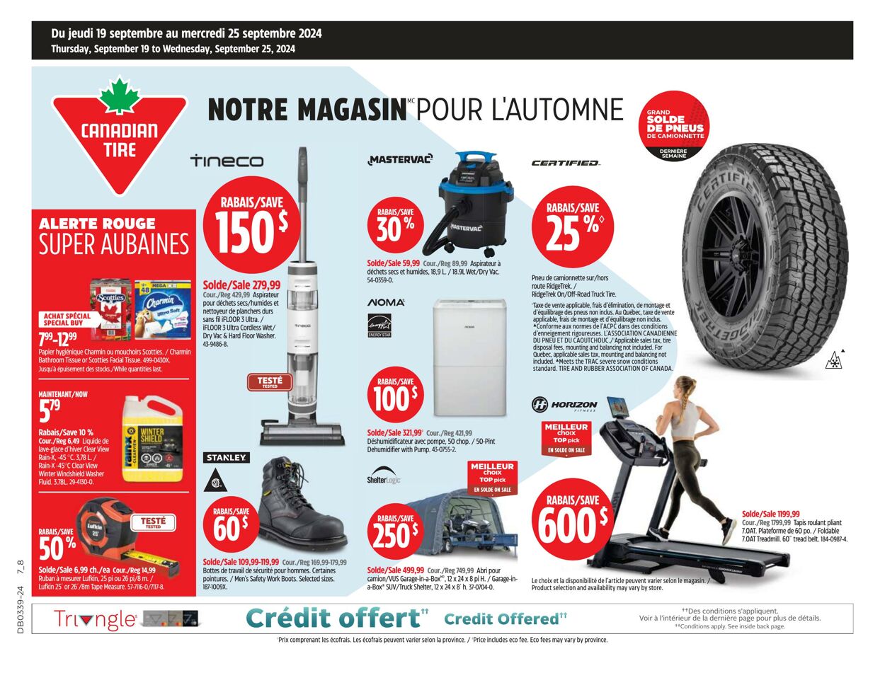 Circulaire Canadian Tire 19.09.2024 - 26.09.2024