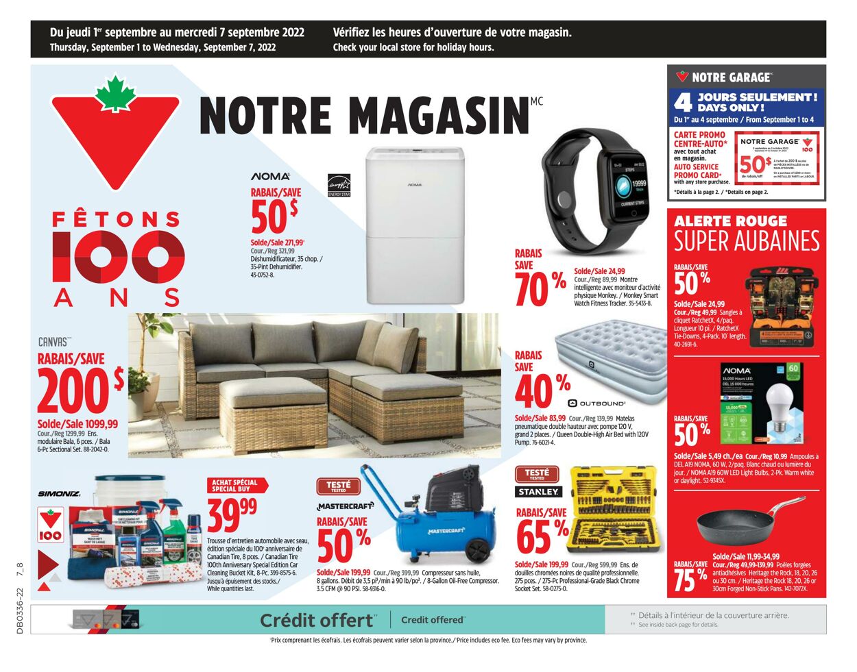 Circulaire Canadian Tire 01.09.2022 - 07.09.2022