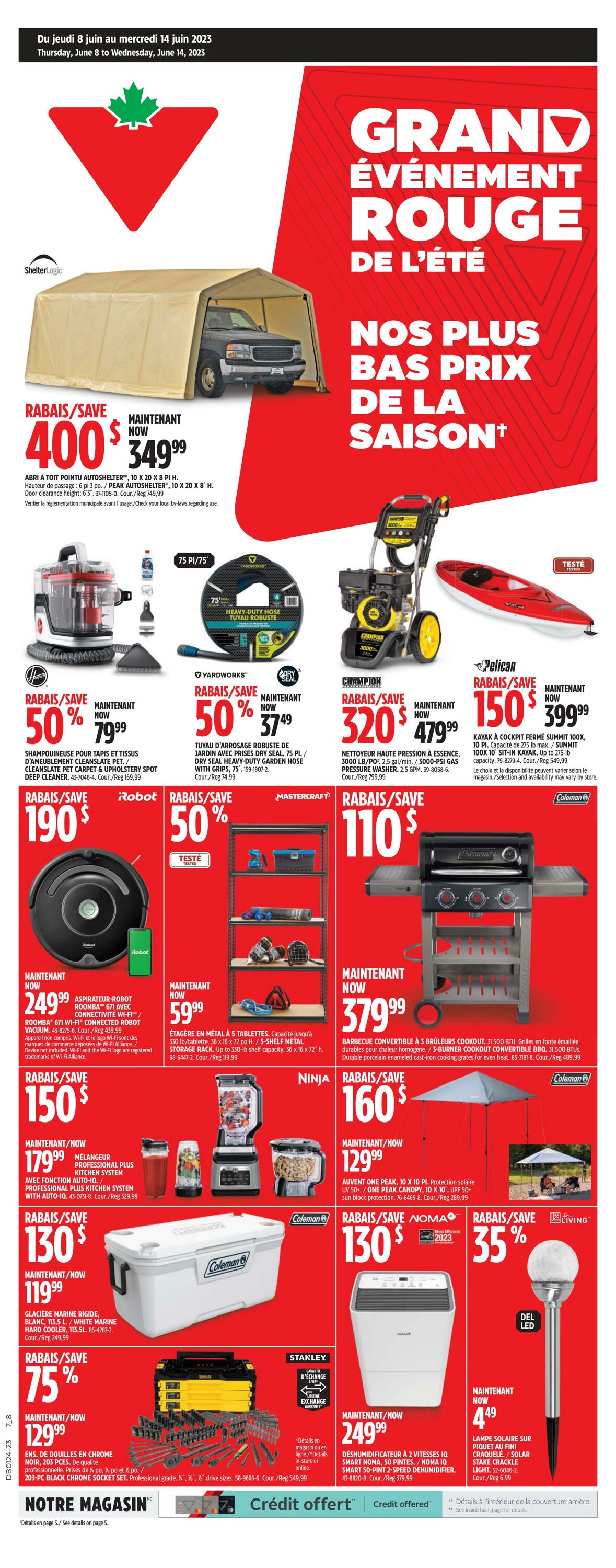 Canadian Tire Circulaire Promotionnelle - Valable à partir du 08.06 au  14.06 - Page n° 1 - canada-circulaires.com