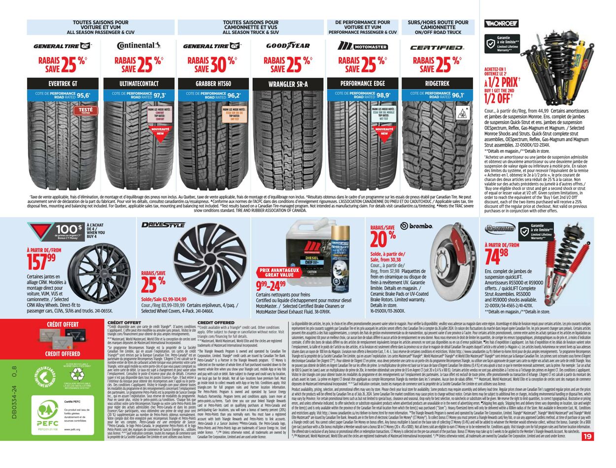 Circulaire Canadian Tire 15.08.2024 - 21.08.2024