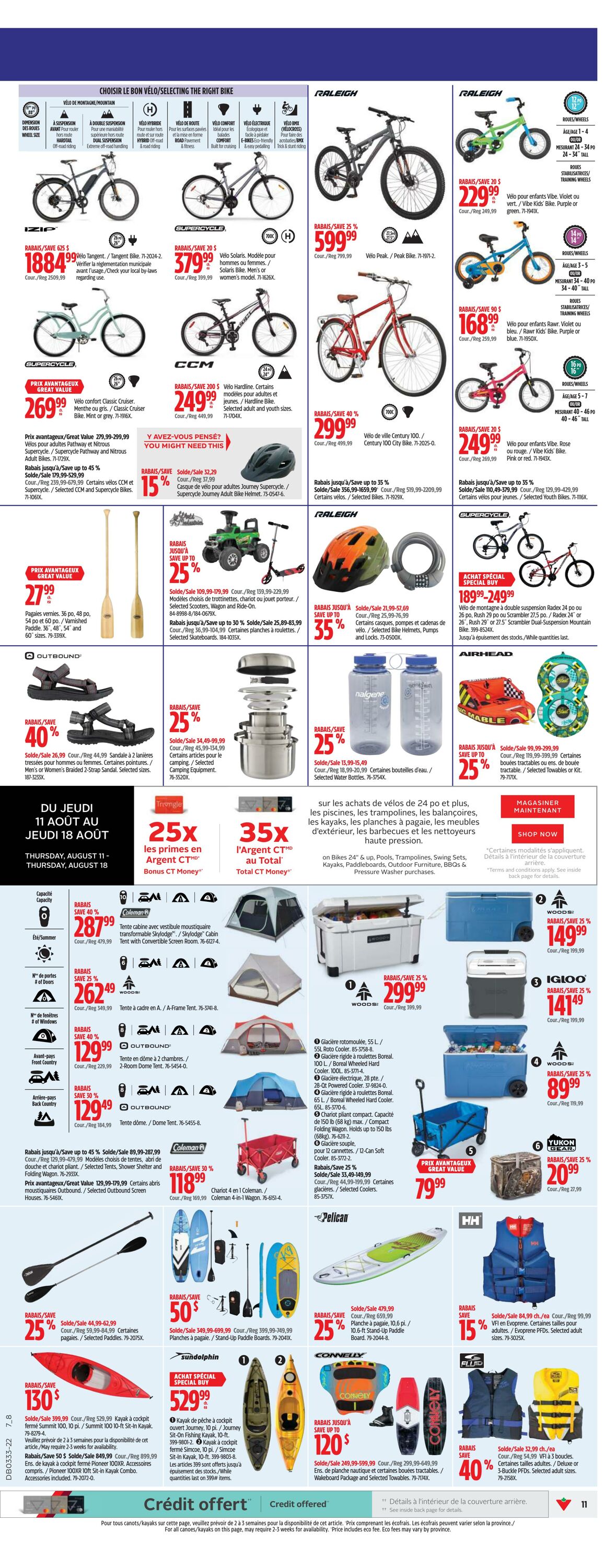 Circulaire Canadian Tire 11.08.2022 - 17.08.2022