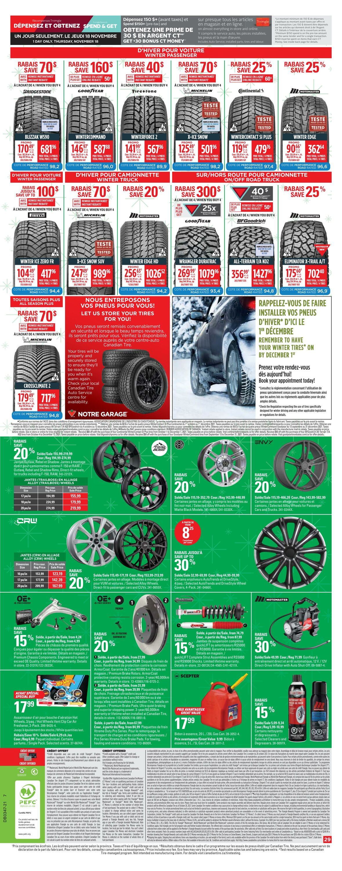 Circulaire Canadian Tire 18.11.2021 - 24.11.2021