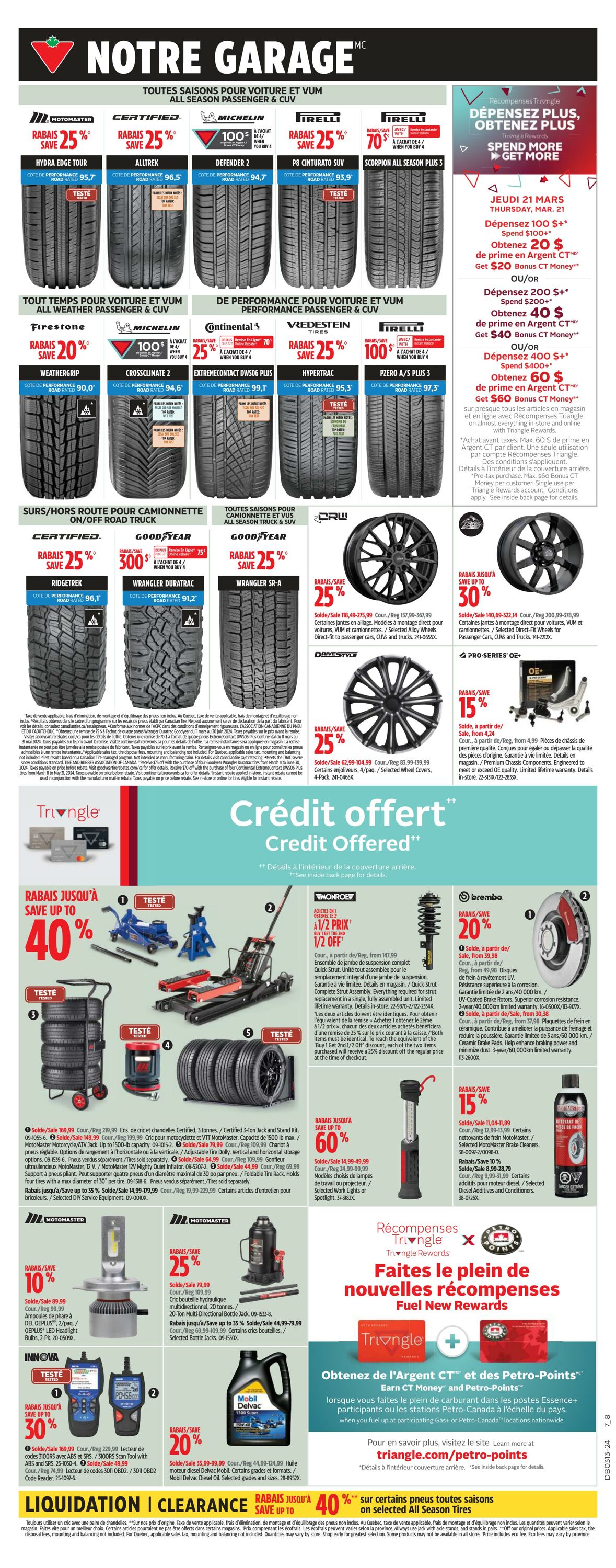 Circulaire Canadian Tire 21.03.2024 - 27.03.2024