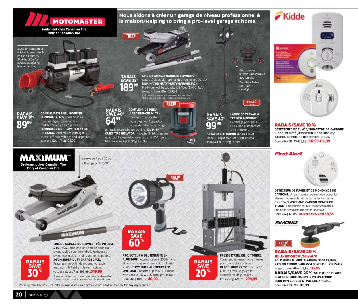 Circulaire Canadian Tire 29.08.2024 - 18.09.2024