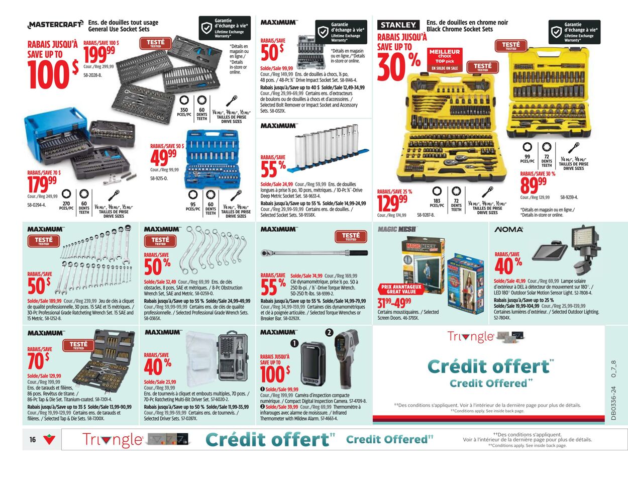 Circulaire Canadian Tire 29.08.2024 - 04.09.2024