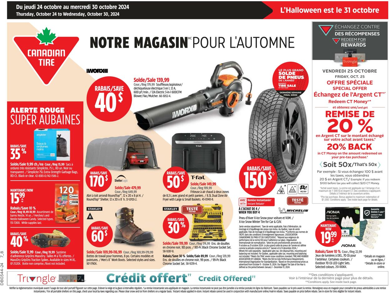 Circulaire Canadian Tire 24.10.2024 - 30.10.2024