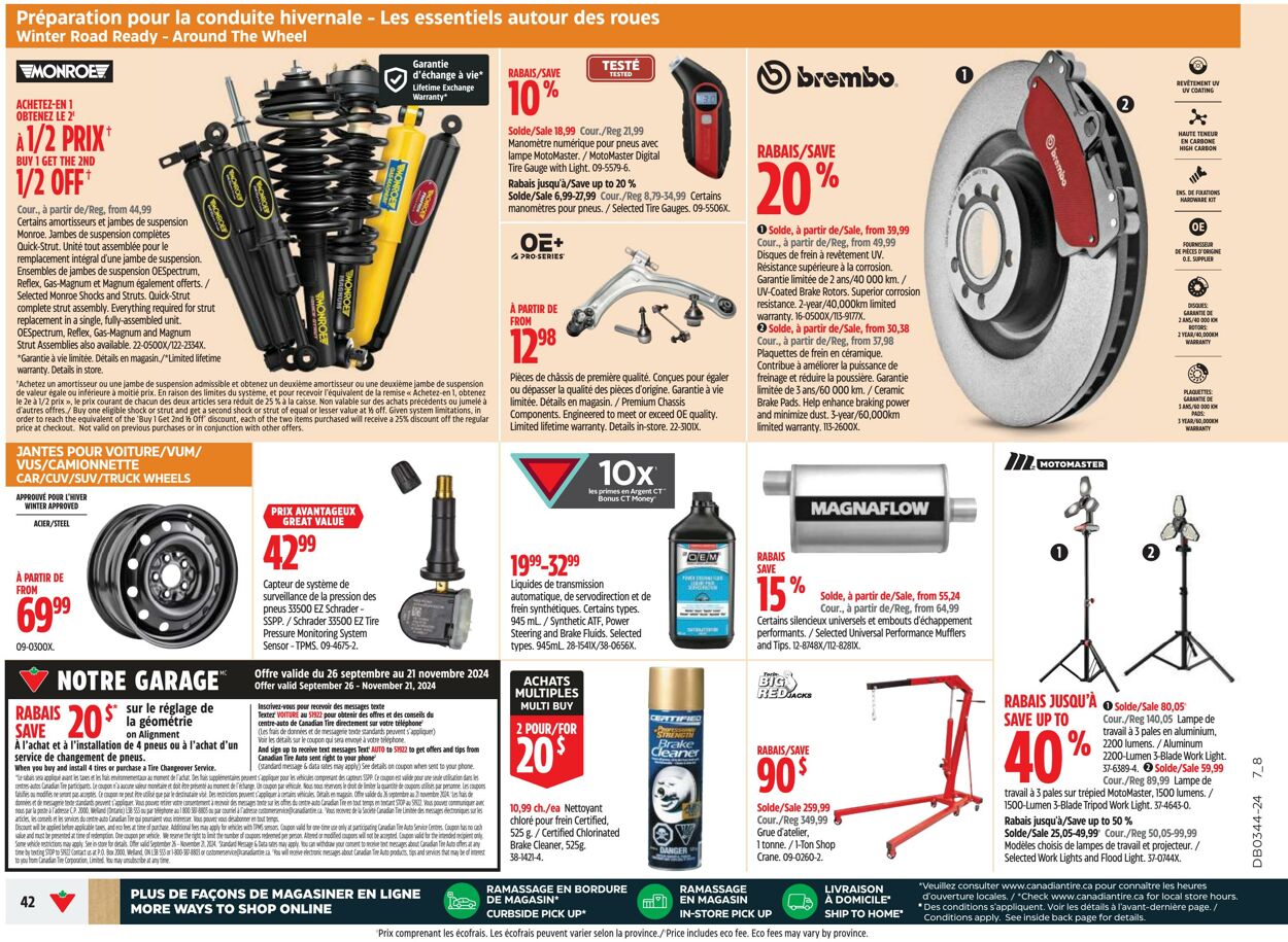 Circulaire Canadian Tire 24.10.2024 - 30.10.2024