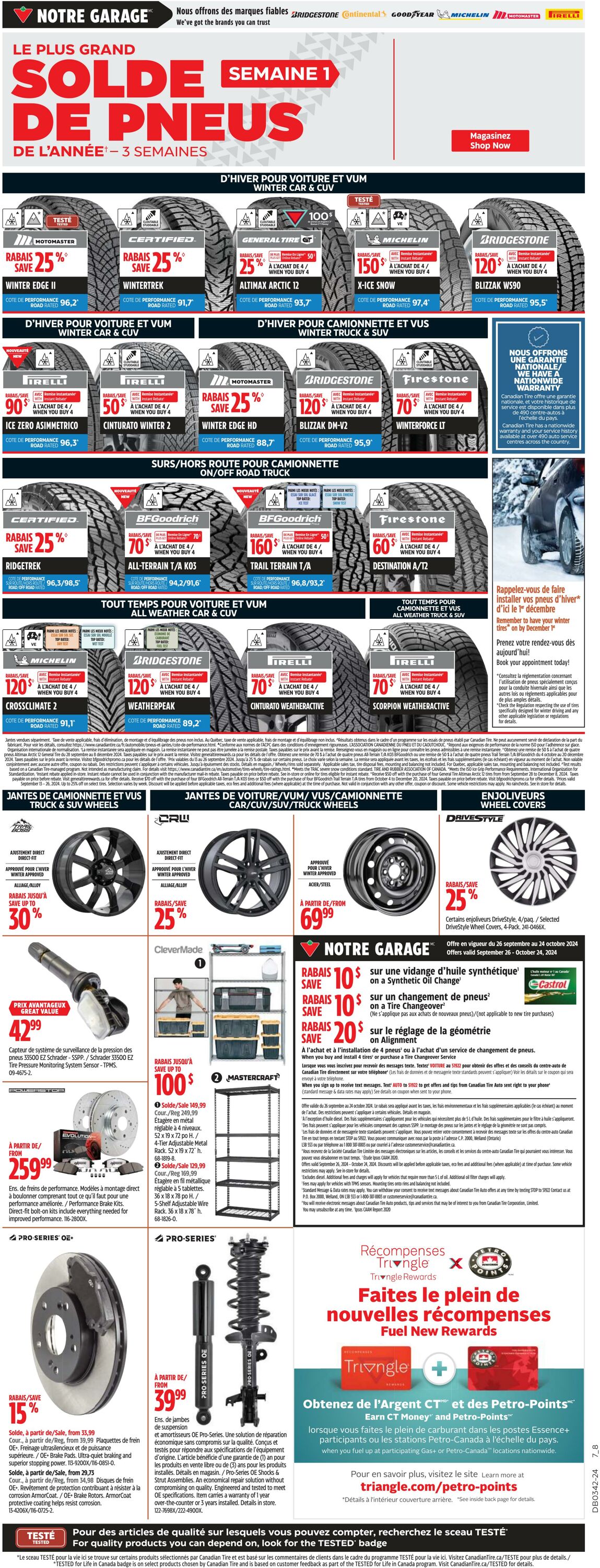 Circulaire Canadian Tire 10.10.2024 - 16.10.2024