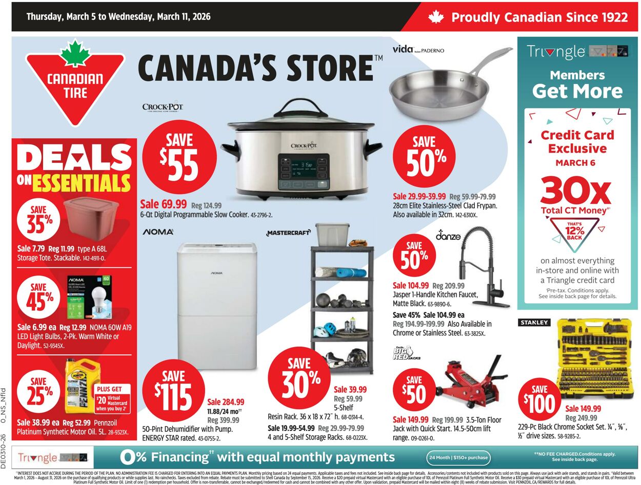 Circulaire Canadian Tire 04.03.2026 - 12.03.2026