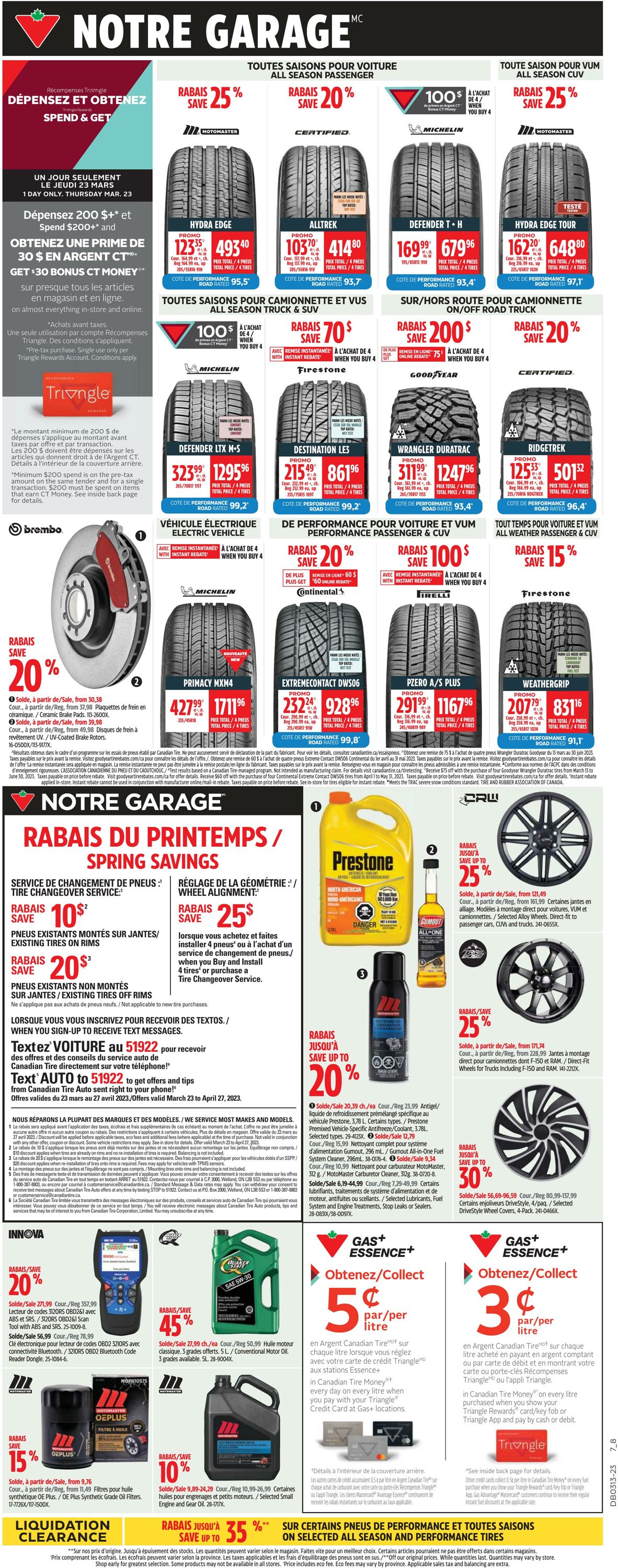 Circulaire Canadian Tire 23.03.2023 - 29.03.2023