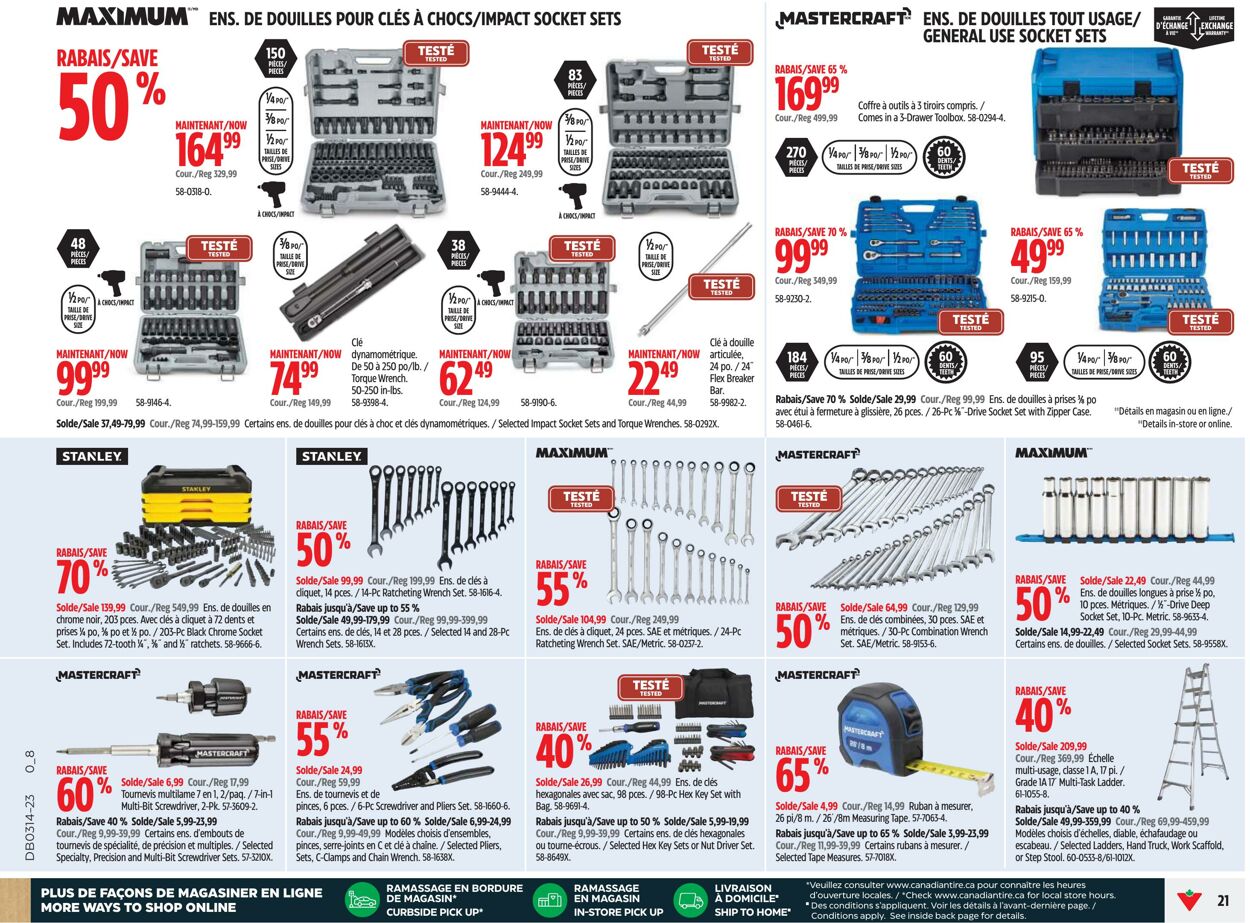 Circulaire Canadian Tire 30.03.2023 - 05.04.2023