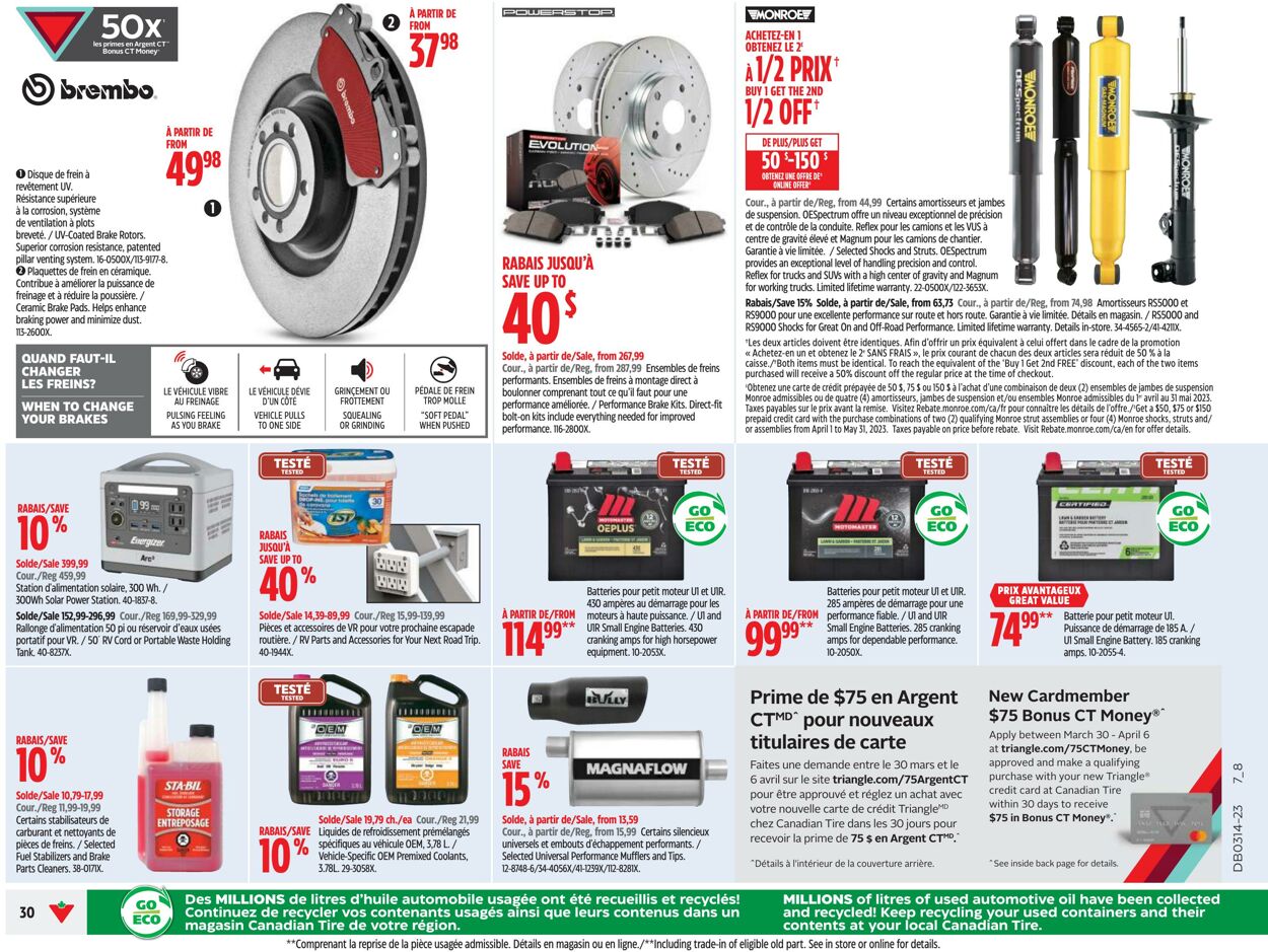 Circulaire Canadian Tire 30.03.2023 - 05.04.2023