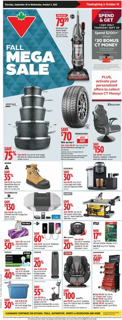 Circulaire Canadian Tire 29.09.2022-05.10.2022