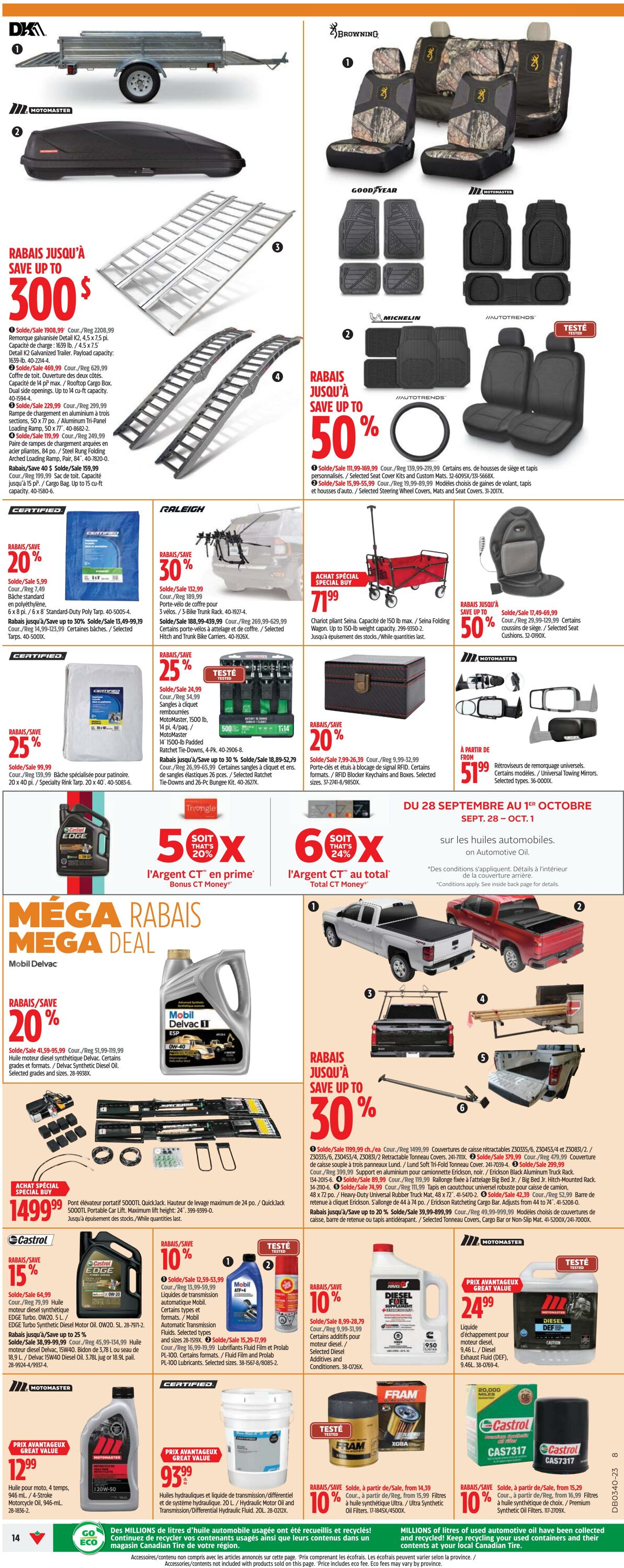 Circulaire Canadian Tire 28.09.2023 - 04.10.2023