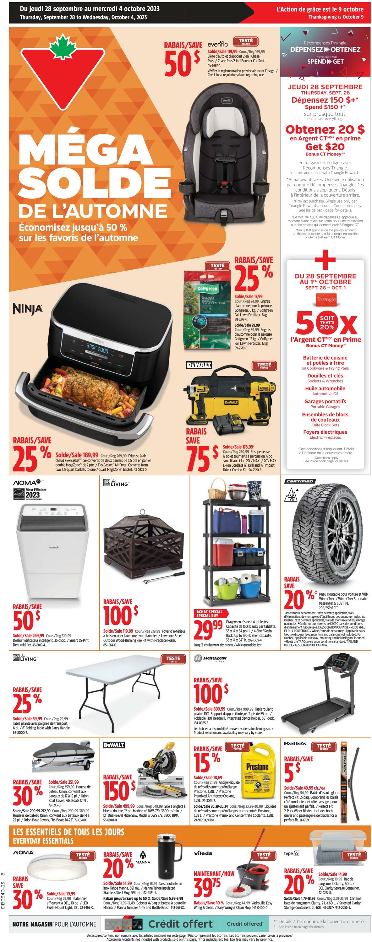 Circulaire Canadian Tire - D0340 28 sept. 2023 - 4 oct. 2023