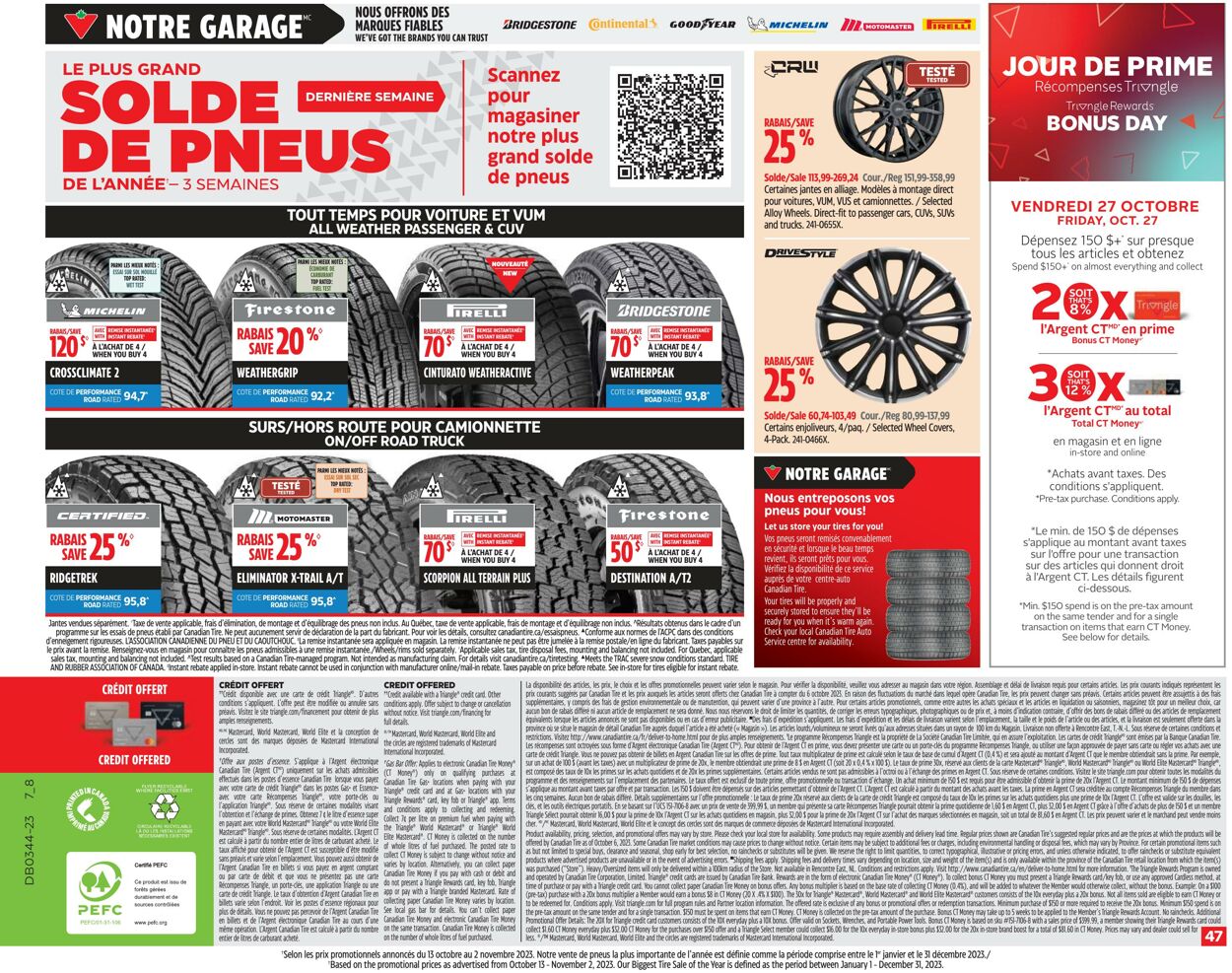 Circulaire Canadian Tire 26.10.2023 - 01.11.2023