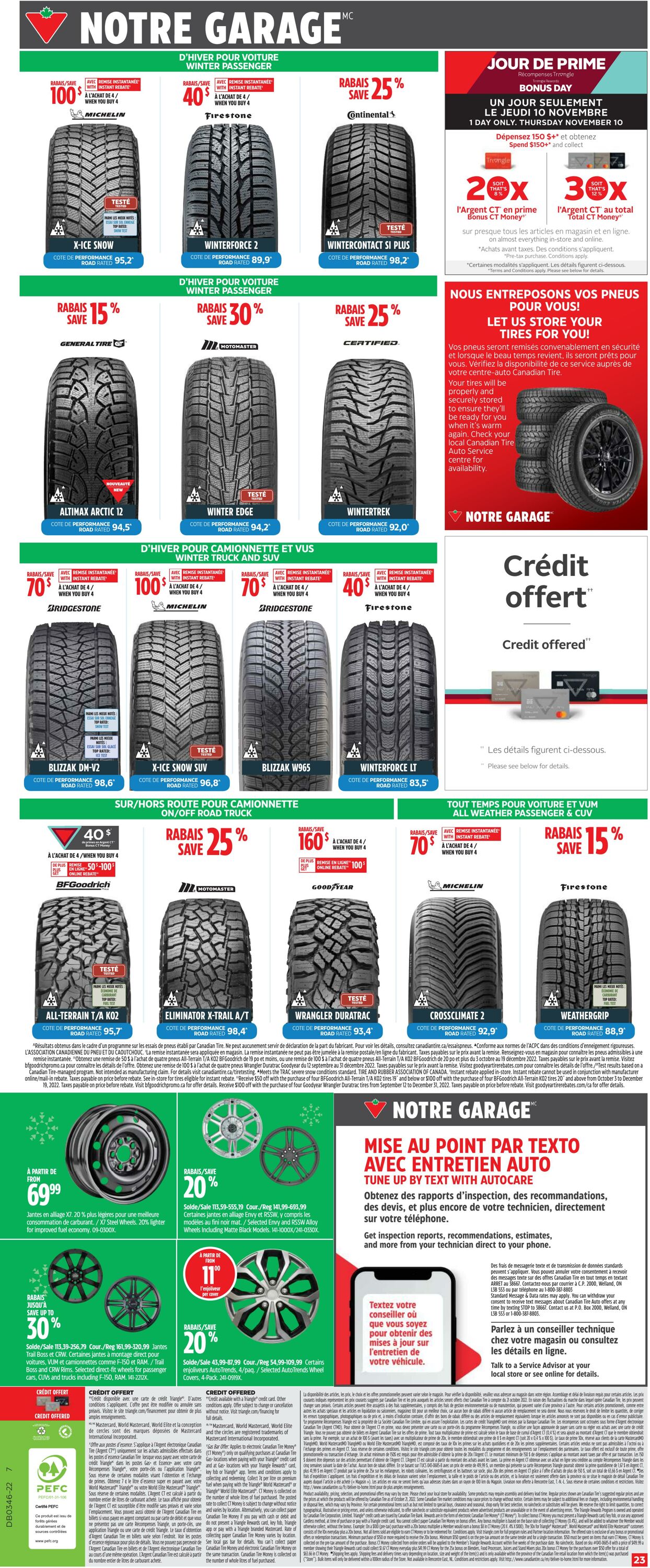 Circulaire Canadian Tire 10.11.2022 - 16.11.2022