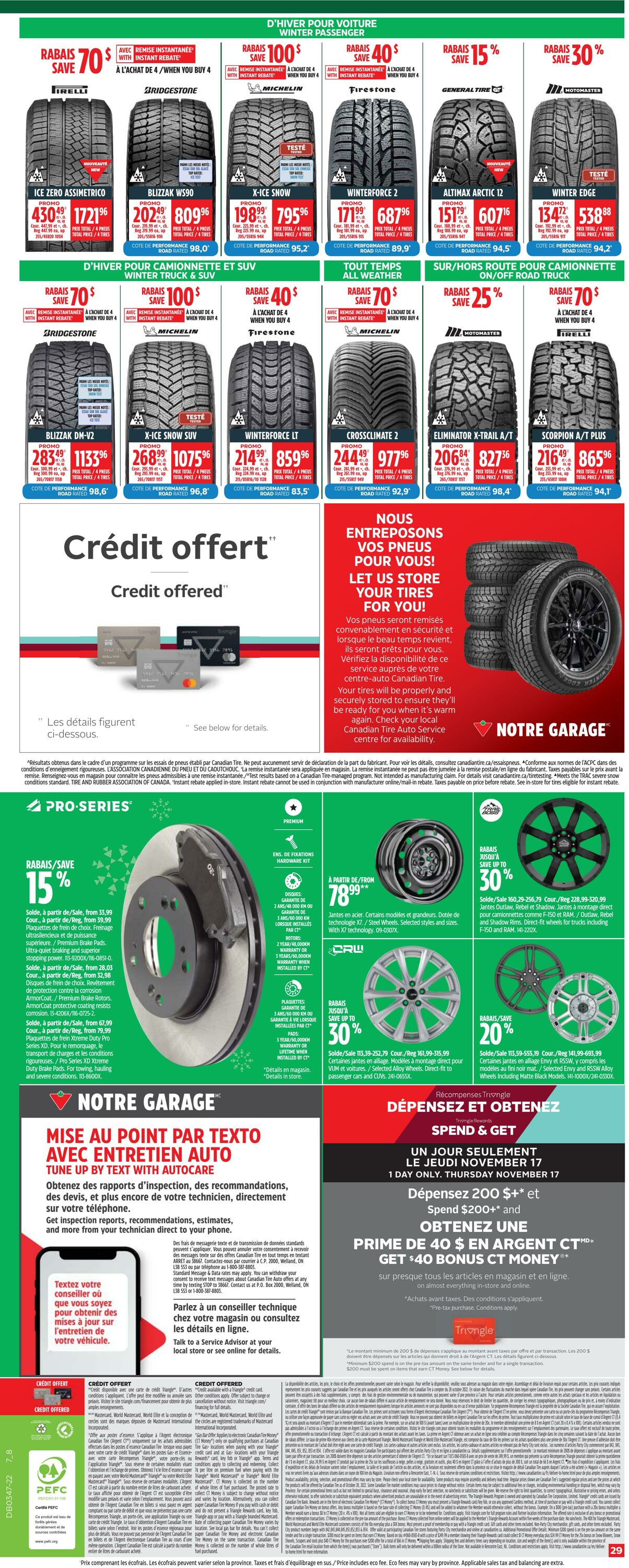 Circulaire Canadian Tire 17.11.2022 - 23.11.2022