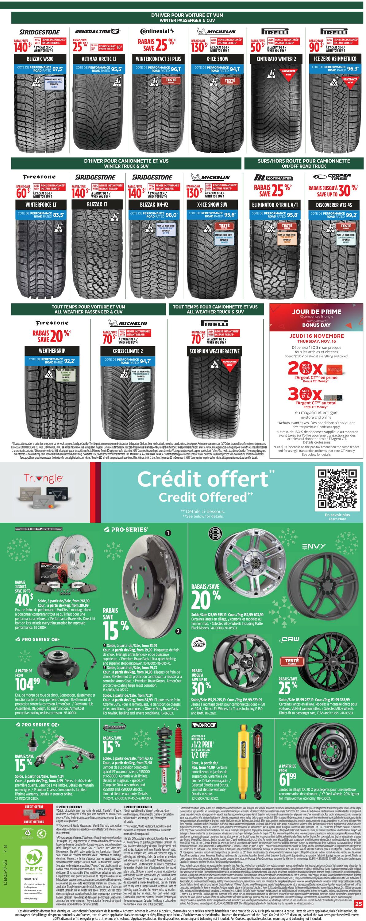 Circulaire Canadian Tire 16.11.2023 - 22.11.2023