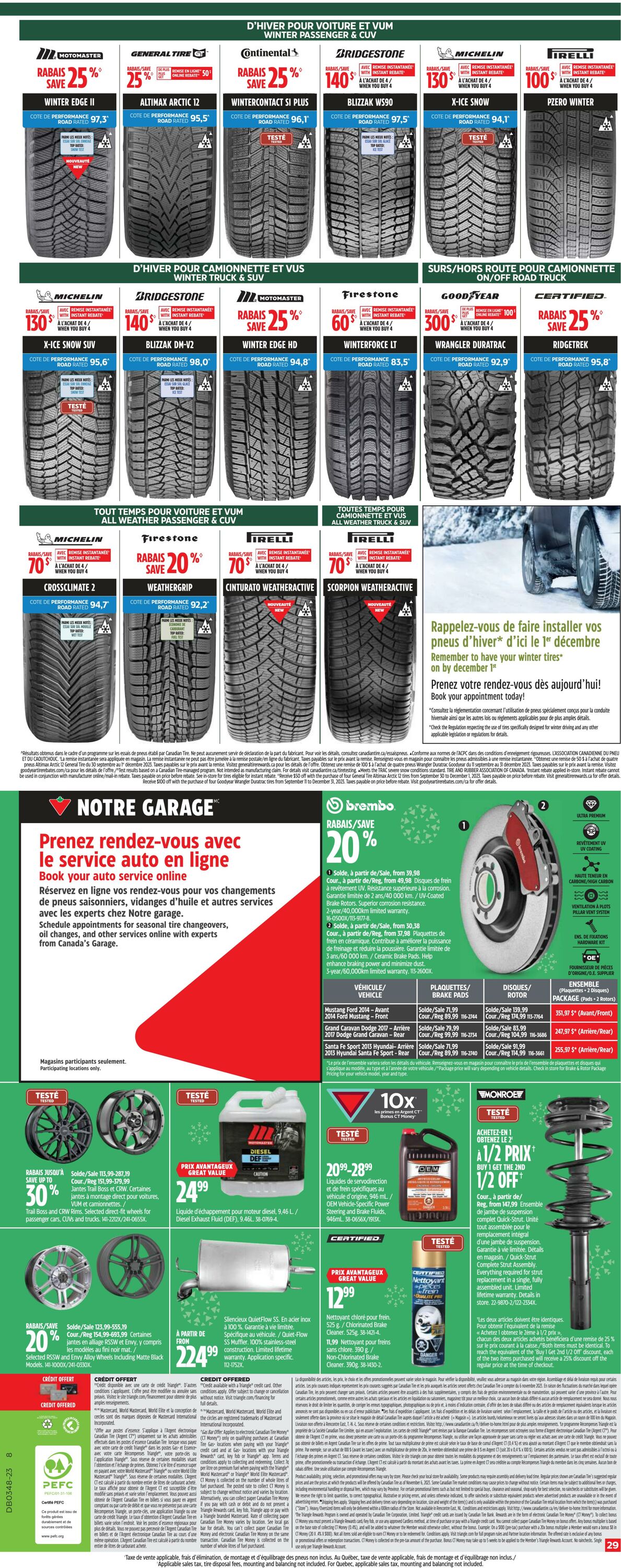 Circulaire Canadian Tire 23.11.2023 - 29.11.2023