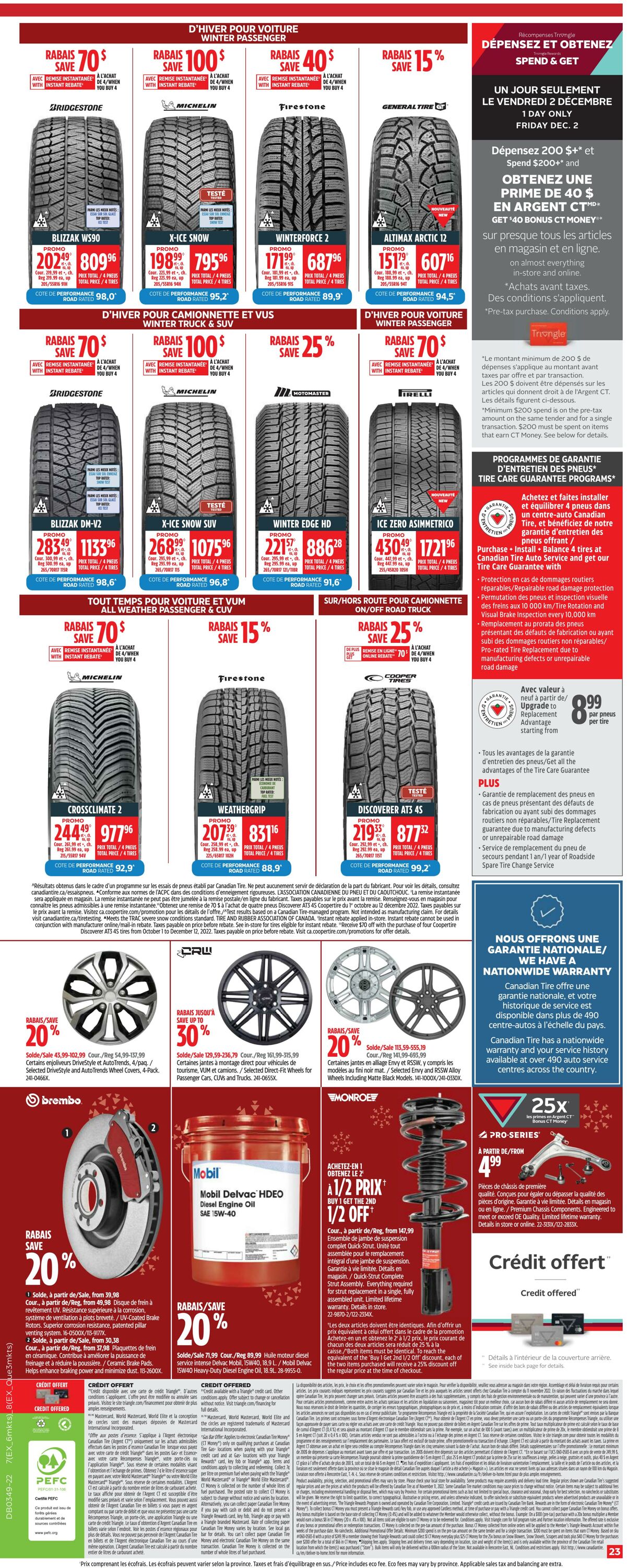 Circulaire Canadian Tire 01.12.2022 - 07.12.2022