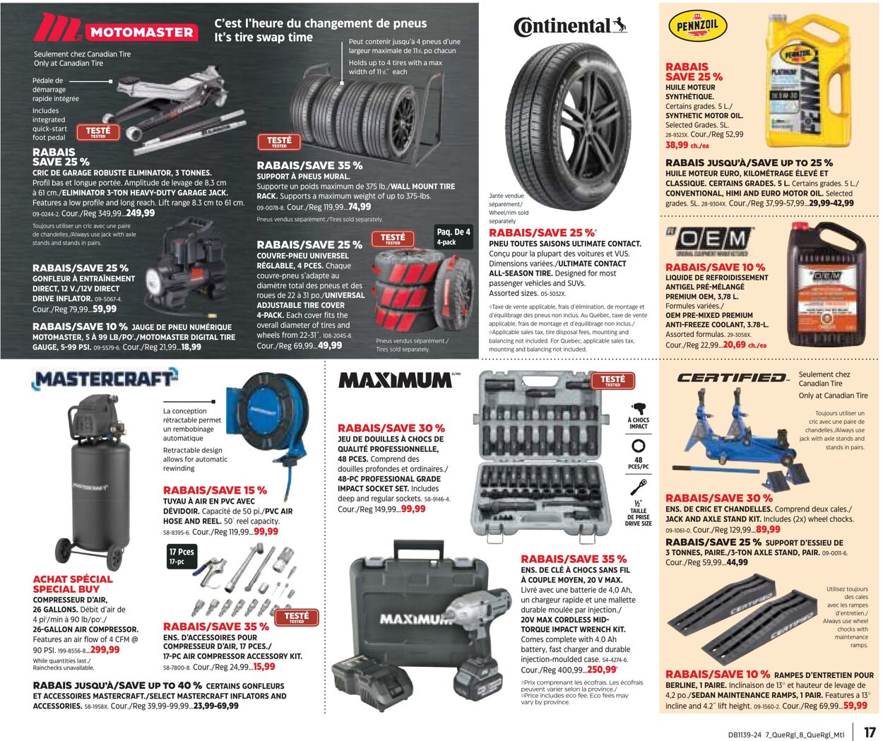 Circulaire Canadian Tire 19.09.2024 - 09.10.2024