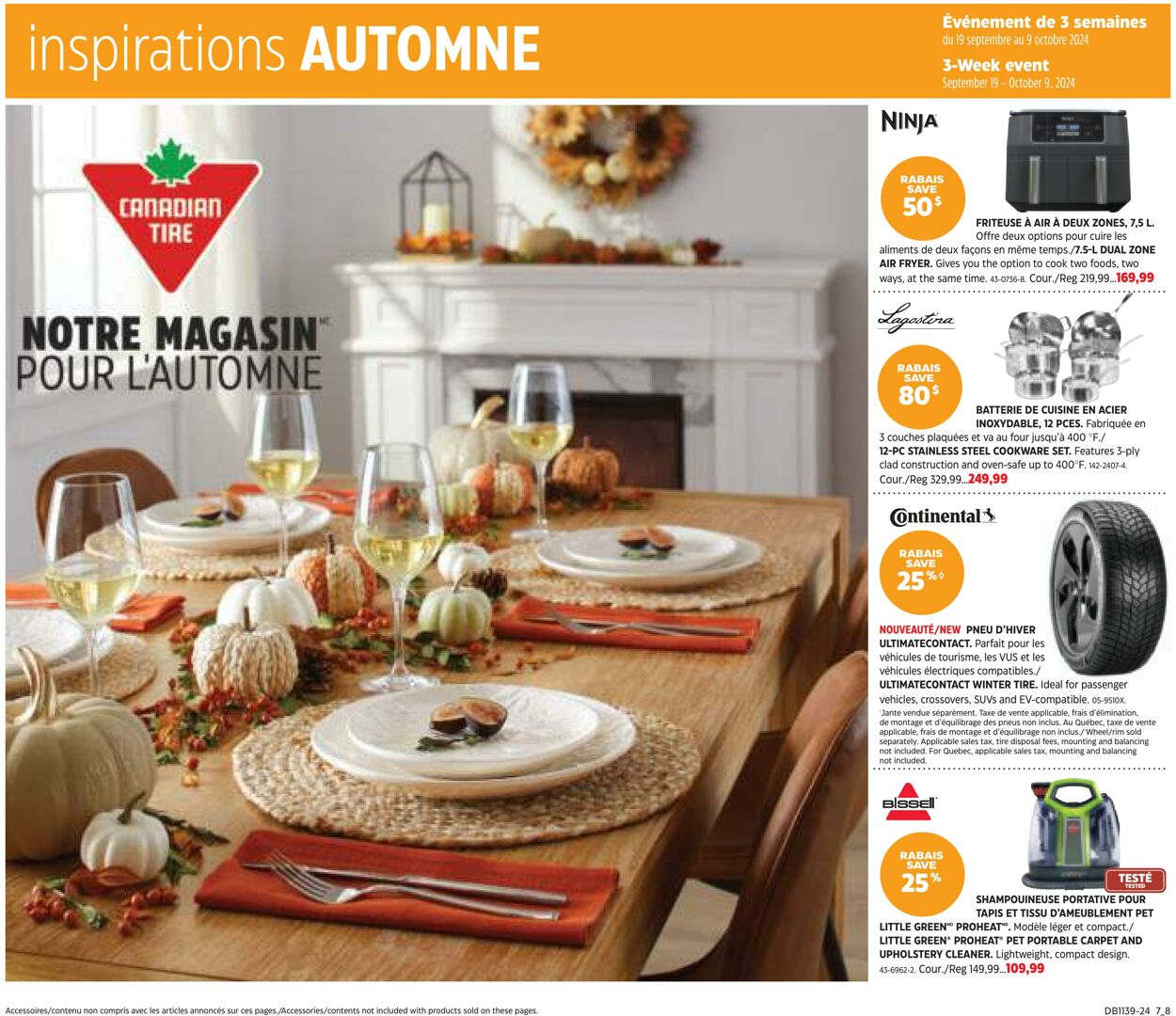 Circulaire Canadian Tire - Inspirations Automne 19 sept. 2024 - 9 oct. 2024