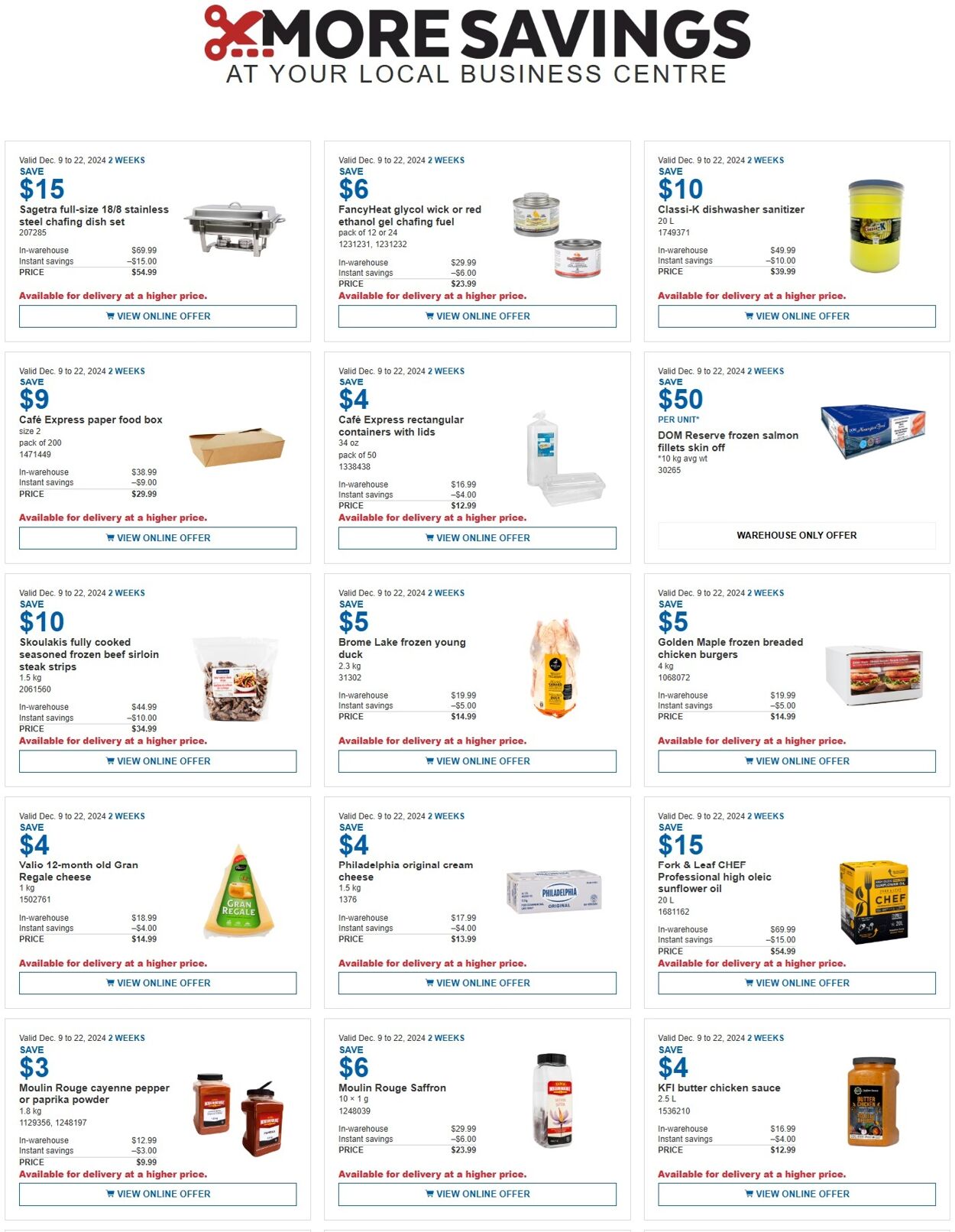 Circulaire Costco - Costco Business Centre Instant Savings Flyer December 9 to 22 9 déc. 2024 - 22 déc. 2024