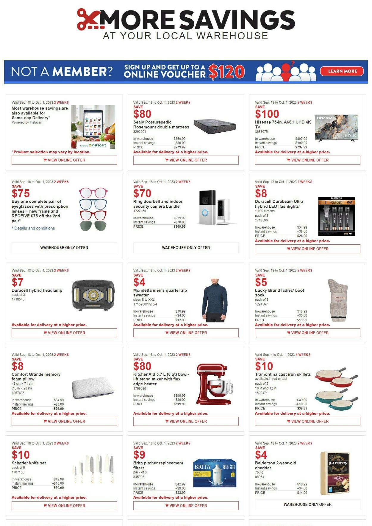 Circulaire Costco - Costco (ON & Atlantic Canada) Weekly Savings September 18 to October 1 18 sept. 2023 - 1 oct. 2023