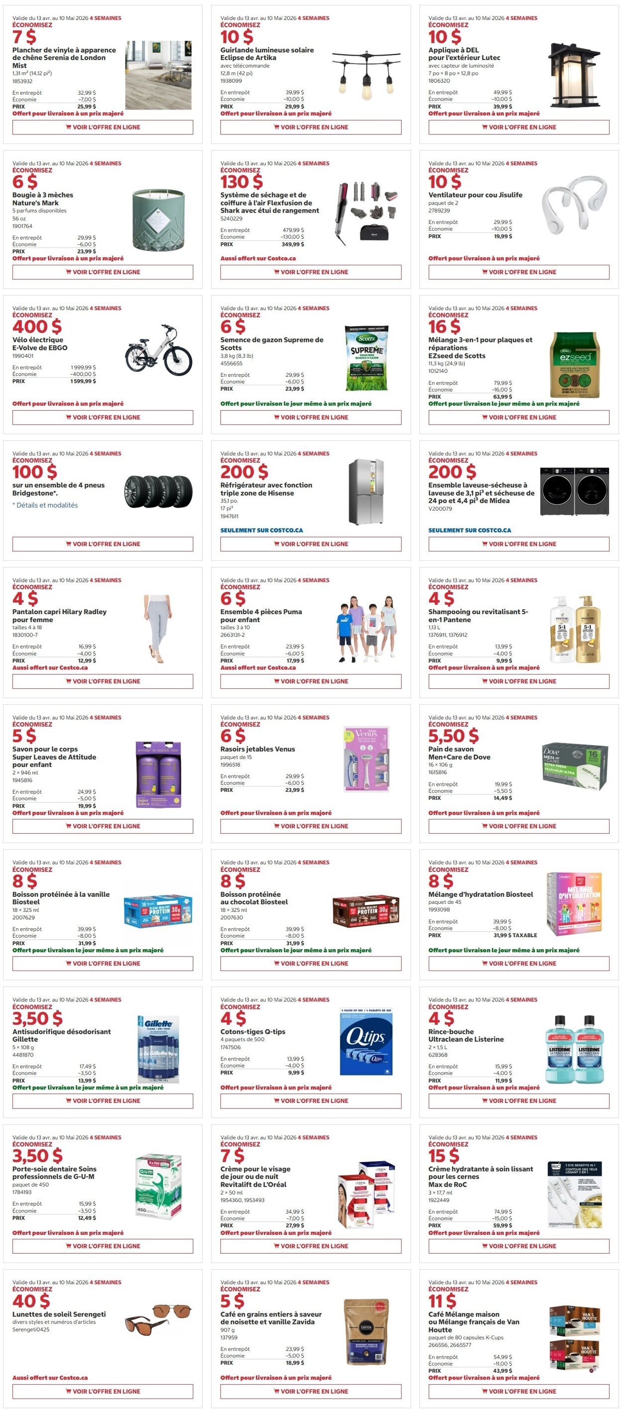 Circulaire Costco 13.04.2026 - 26.04.2026