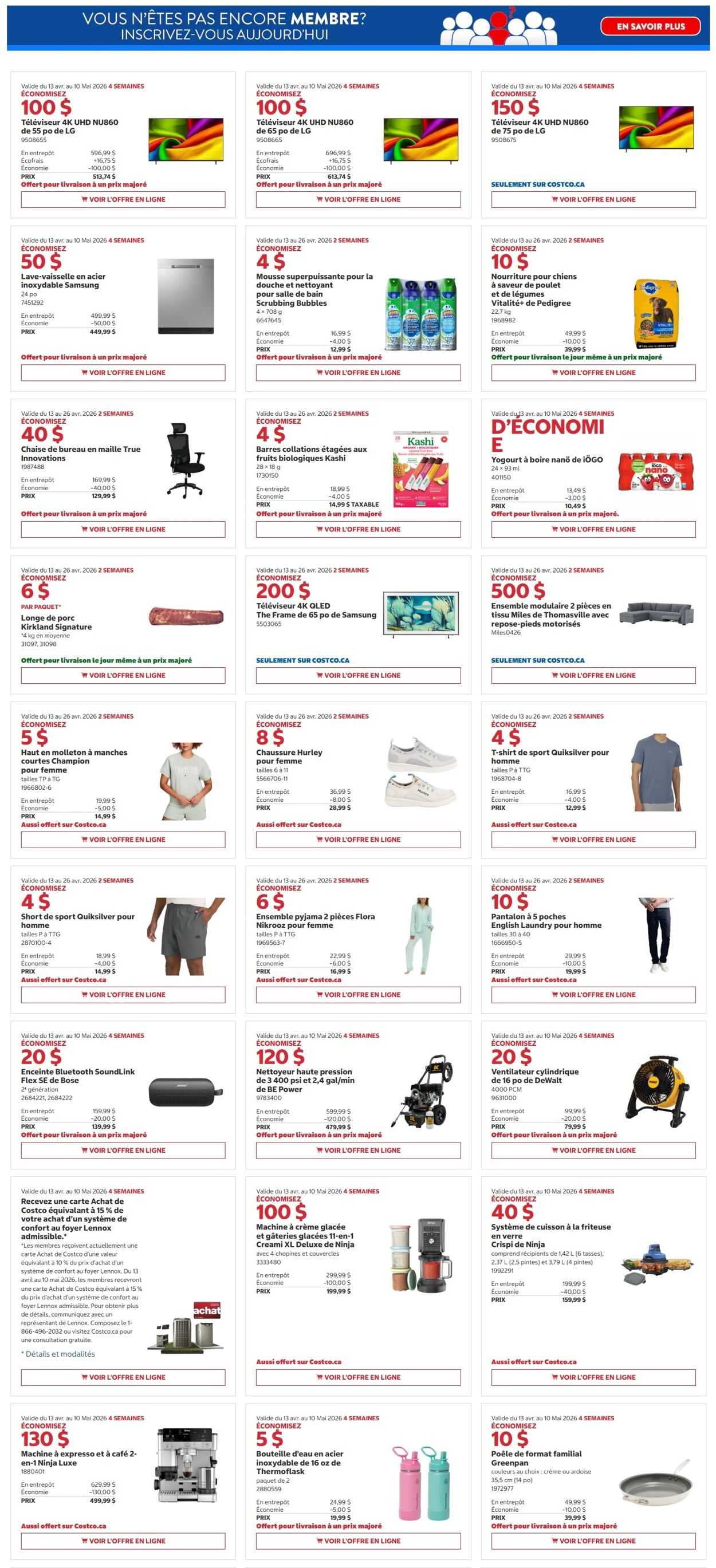 Circulaire Costco 13.04.2026 - 26.04.2026