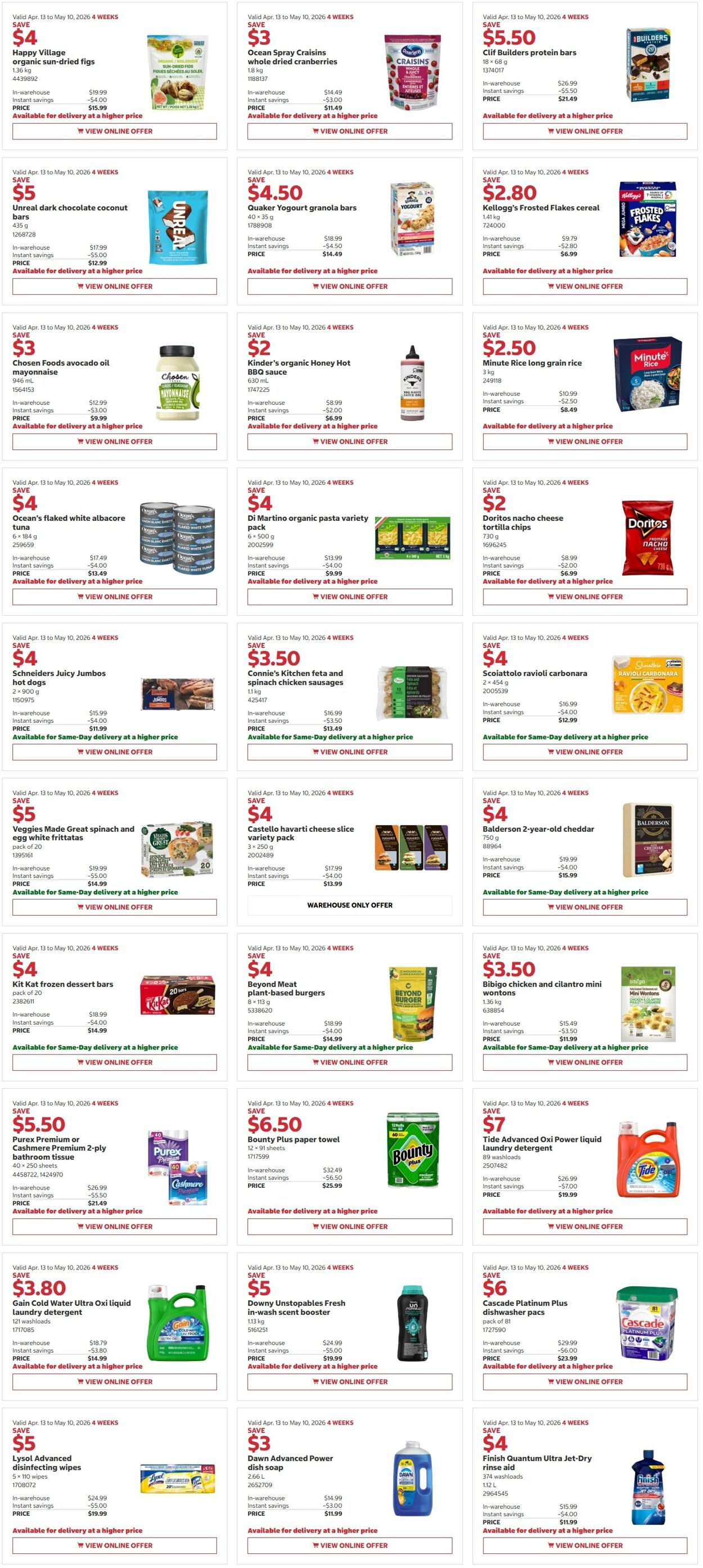 Circulaire Costco 13.04.2026 - 26.04.2026