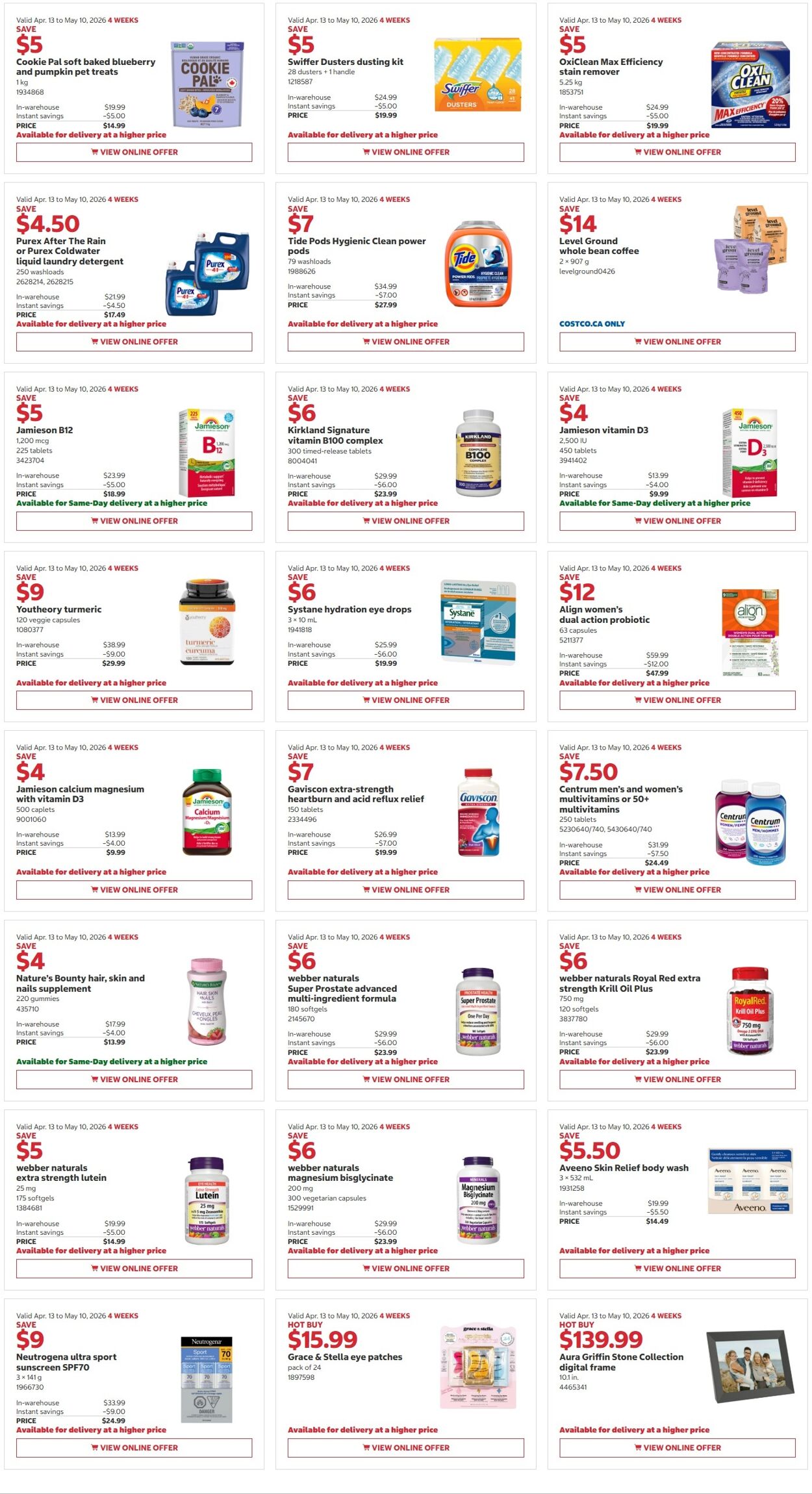 Circulaire Costco 13.04.2026 - 26.04.2026