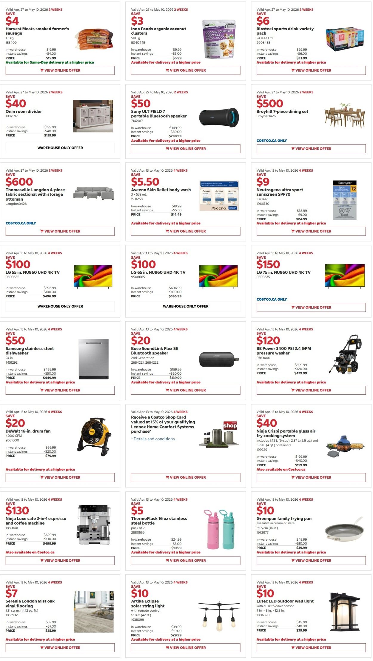 Circulaire Costco 27.04.2026 - 10.05.2026