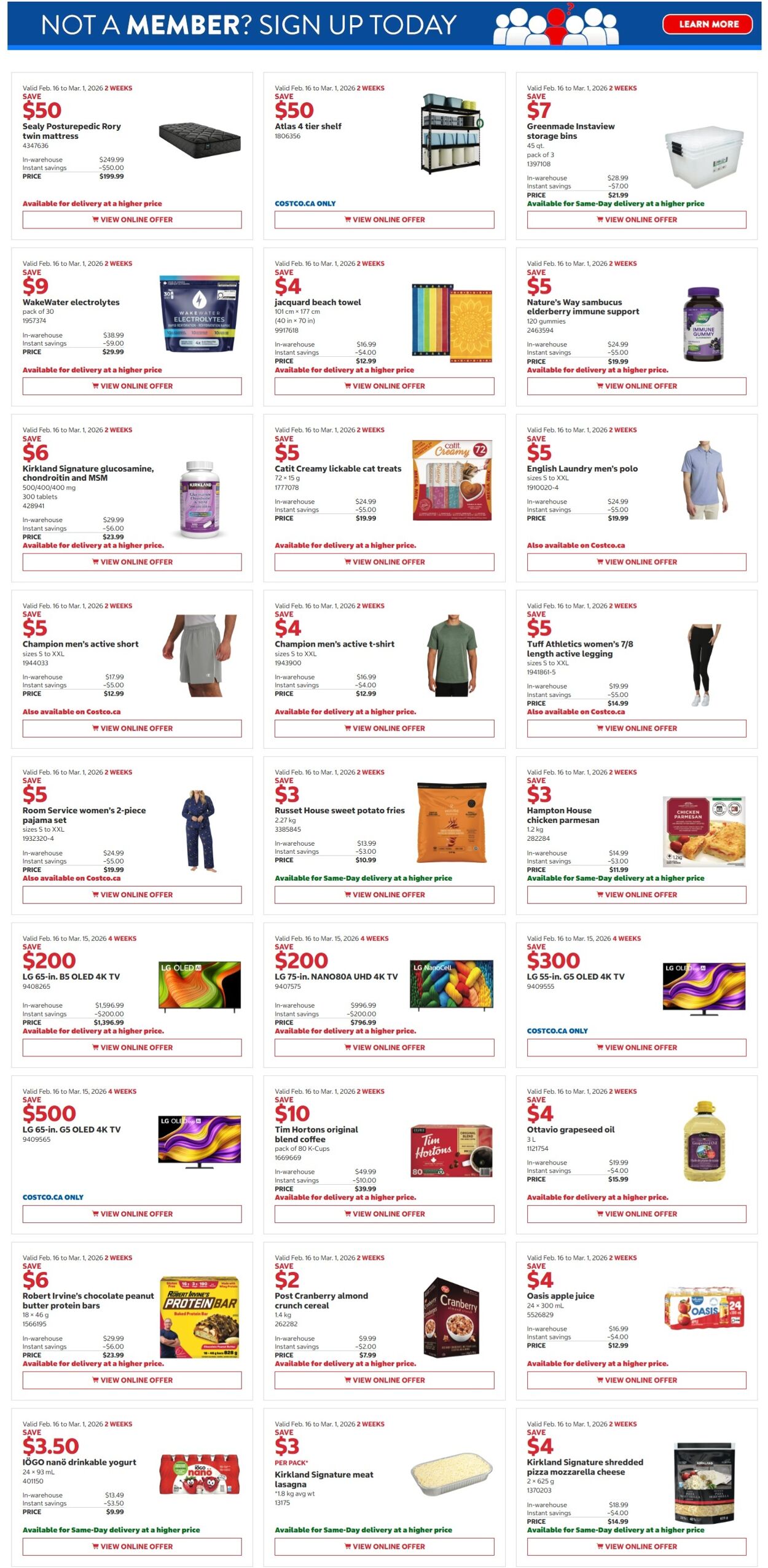 Circulaire Costco 16.02.2026 - 01.03.2026